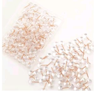 Goupilles de décoration transparente pour tableau en liège, 10 pièces, 9.5mm, lot d'affiches à tête ronde en plastique, épingles de cartes - Product Image 2