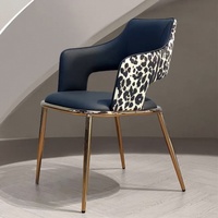 Maison de luxe moderne Design Sentiment imprimé léopard Chaise de salle à manger Retro Senior Minimalist Dressing Makeup Chair
