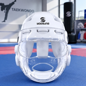 Gratis verzending, hoge kwaliteit, duurzame witte en blauwe Taekwondo hoofdbeschermer, Taekwondo helm - Product Image 1