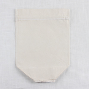 Bolsa de algodón de lona blanca natural personalizada, cordón con doble cuerda de algodón, fondo redondo - Product Image 3