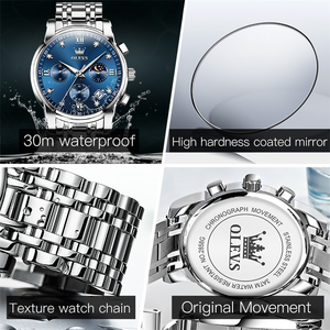 <span class=keywords><strong>OLEVS</strong></span>-Reloj deportivo de cuarzo para hombre, cronógrafo de lujo, de pulsera, de acero inoxidable, resistente al agua, novedad de 2858 - Product Image 5