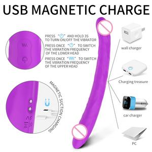 Vibromasseur double tête réaliste en silicone personnalisé pour femmes, avec fonction de vibration - Product Image 5