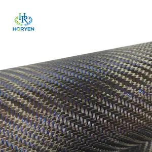 彩色蓝色和银色闪光碳纤维价格斜纹织物210gsm