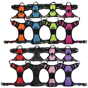 Laisse en nylon pour grands chiens avec sangle de poitrine rembourrée et fermeture à bouton, motif uni, style classique - Fournitures pour animaux de compagnie, vente en gros d'usine - Product Image 5