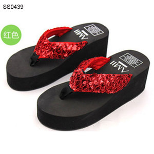 Ciabatte con tacco alto e paillettes lucide per ragazze, <span class=keywords><strong>infradito</strong></span> - Product Image 2