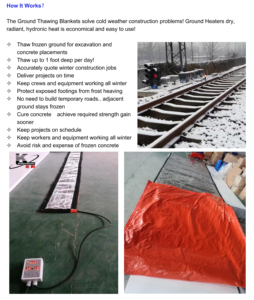 <span class=keywords><strong>Couverture</strong></span> <span class=keywords><strong>chauffante</strong></span> pour sols froids avec thermostat réglable pour une dégivrage rapide et le coulage du béton par temps négatif - Product Image 4