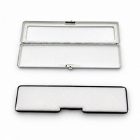 Boîte de présentation de bijoux en métal personnalisée avec fermeture coulissante, fenêtre transparente, étui pour pierres précieuses, noir et argent, pour colliers et bracelets, avec tampon en coton