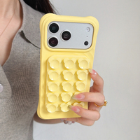 Coque de téléphone en silicone souple pour iPhone 17 Pro Max avec support magnétique en forme d'ours mignon, accessoire pour selfie, modèle Boyang