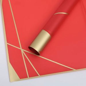 2023 New Korean Style Waterproof Plastic Flower Wrapping <b>Paper</b> Geometry Line <b>Pattern</b> Printed Floral Wrap <b>Paper</b> - Product Image 6