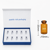 Boîte de flacons personnalisée de haute qualité avec logo, en forme de livre, à couvercle rabattable, en carton rigide, pour flacons d'huiles essentielles, peptides, emballage