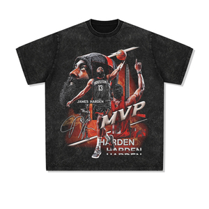 Camisetas personalizadas de algodón con estampado digital DTG, camisa de gran tamaño con hombros caídos, preencogimiento, lavado ácido, <span class=keywords><strong>cantante</strong></span> de hip hop - Product Image 6