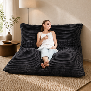 Premium Cord-Sitzsack-Sessel Groß 2-in-1 Faltbare Bodencouch Vakuumkomprimiert Voll-Schaumstoff-Sitzgelegenheit zum Lesen, Spielen, fürs Schlafzimmer - Product Image 3