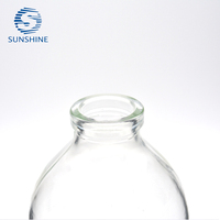 Bouteille en verre cylindrique pour infusion de 500 ml avec bouchon en caoutchouc, flacon médical vide pour l'emballage de liquides intraveineux