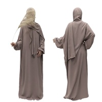 Abaya élégante pour femmes, modeste, manches longues, douce, respirante, légère, en coton, islamique, maxi, pour l'été, la prière de l'Aïd, décontractée, quotidienne