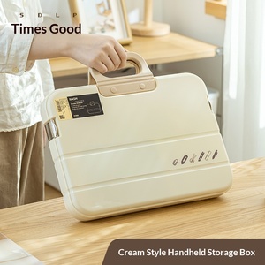 Transparent Plastic <b>File</b> Box <b>File</b> <b>Storage</b> Box Desktop <b>Storage</b> Portable Data Box Student Office Supplies Document Data Box - Product Image 4