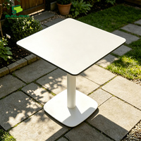 Plateau de table compact en HPL moderne, imperméable et anti-rayures, bord incurvé, double usage intérieur/extérieur pour hôtel, restaurant, café, mobilier