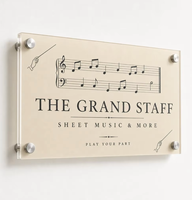 Plaque murale personnalisée en acrylique pour magasin de disques vinyles, impression UV, bords polis, vente en gros