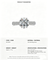 Bagues personnalisées en argent sterling 925 avec moissanite, pierre centrale taille radiant, luxe élégant, bague de fiançailles pour femme, bijoux de mariage