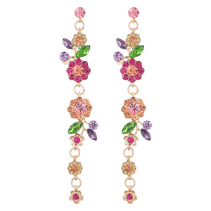 <span class=keywords><strong>Orecchini</strong></span> di strass <span class=keywords><strong>a</strong></span> fiori colorati da donna con design dolce piccoli <span class=keywords><strong>orecchini</strong></span> lunghi <span class=keywords><strong>a</strong></span> fiore - Product Image 3