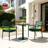 Chaise de salle à manger d'extérieur moderne tout en fer, confortable, écologique, résistante à la rouille, avec revêtement en poudre, pour hôtel, restaurant, café