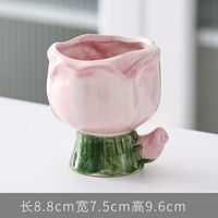 Porte-stylo haut de gamme en céramique motif fleur chinoise, tube de rangement créatif pour pinceaux de maquillage, support de bureau décoratif, cadeau pour filles