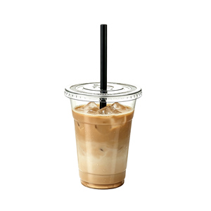 PET Einweg-Becher für Kaltgetränke, Kaffee, Saft, Milchshakes, klar, einwandig, 12oz-32oz, mit flachen Deckeln zum Mitnehmen - Product Image 1