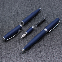 Stylo plume à encre noire de marques exclusives avec pointe en feutre doré pour l'écriture des étudiants dans une boîte cadeau en métal laiton