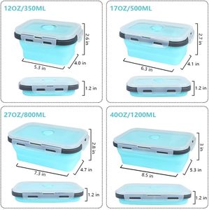 Food <b>Storage</b> Containers Lids 4PCS Eco-Friendly Silicone Collapsible Airtight Vacuum Seal Freezer Microwavable Customizable - Product Image 2