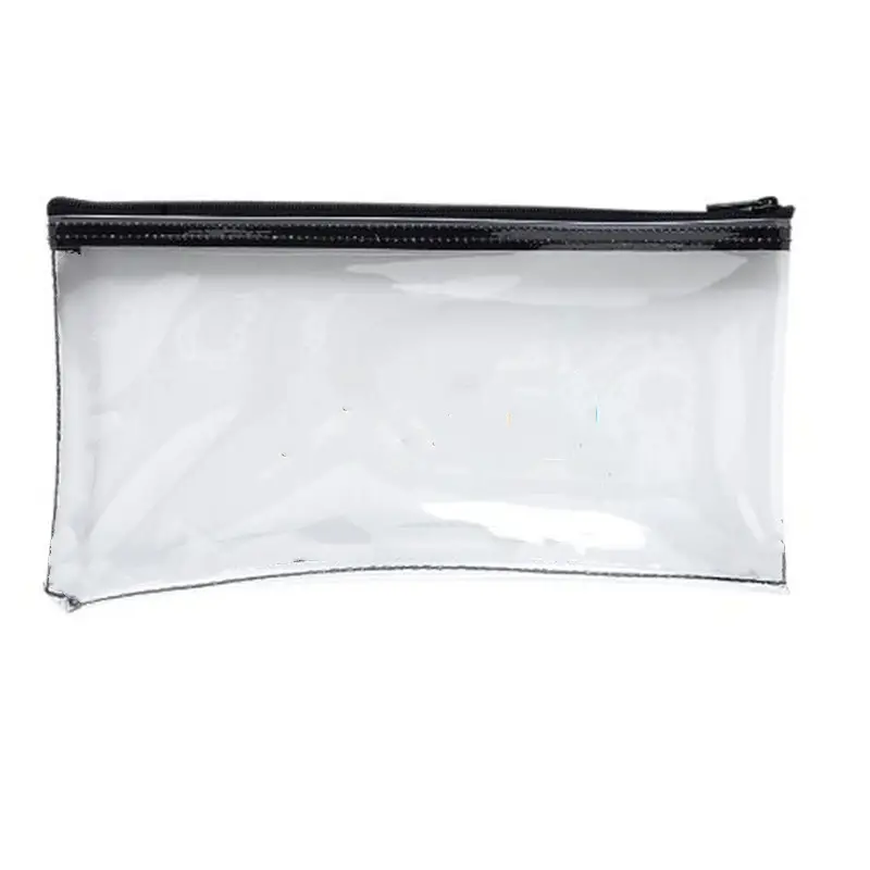 Popular Custom Logo Zipper Cosmetic Bag Cheap Plastic Pencil Bag Makeup Pouch Transparent PVC Pencil Cases