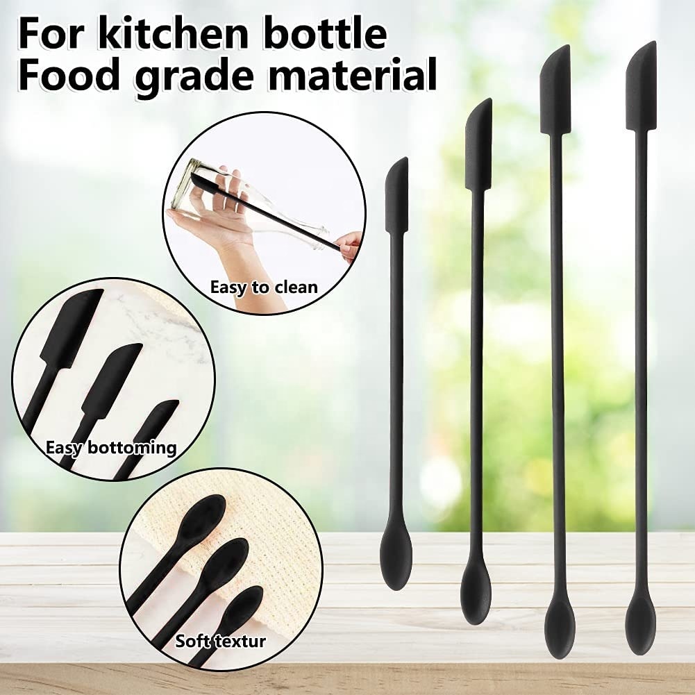 Set 4 Mini Spatole In Silicone – Doppia Estremità (raschietto + Cucchiaio), Per Barattoli Stretti, Creme E Lozioni, BPA Free, Resistenti Al Calore, 4 Colori