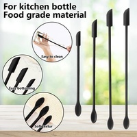 Ensemble de 3 spatules miniatures en silicone à double tête pour pots fins, spatules à beurre pour le maquillage, spatules à gâteau avec cuillère, spatules réutilisables pour les outils de cuisine