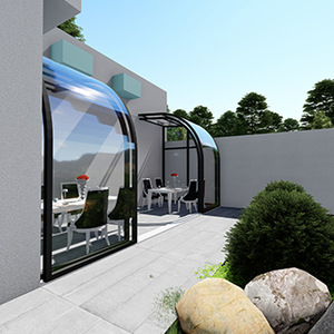 Véranda mobile intelligente à ouverture et fermeture électriques pour terrasse et cour, toit en verre en alliage d'aluminium à pont thermique pour villa - Product Image 2