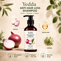Shampoo anti-chute de cheveux naturel à l'oignon, sans sulfate, à base de squalane, pour la croissance des cheveux, en gros, marque privée OEM