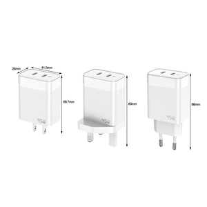 Sạc GaN chất lượng cao, tùy chỉnh, hai cổng USB-C PD 45W, sạc siêu nhanh QC3.0, phích cắm Úc, dành cho điện thoại <span class=keywords><strong>iPhone</strong></span> 16, 15, 14 - Product Image 3