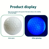Balle de golf lumineuse LED colorée en caoutchouc souple Surlyn avec logo imprimé pour l'entraînement nocturne