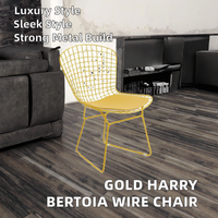 Chaise en fil métallique inclinable moderne Harry Bertoia en or en gros - Meubles de luxe légers pour la maison, le bureau et le salon
