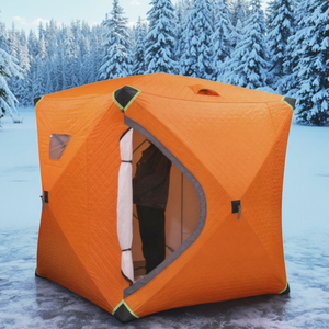 Çok Kişilik Açık Hava Kış Balıkçılık Çadırı Kalın Pamuklu Sıcak Sauna, Kolay Taşınabilir Açılır Kapanır Tip, Kar Balıkçılığı İçin - Product Image 5