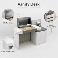Table de toilette de luxe italienne à tiroirs escamotables, laquée, pour chambre à coucher, prix d'usine
