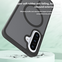 Étui de téléphone magnétique Silver Shield pour A36/A56 avec toucher lisse, protection antichoc et anti-chute