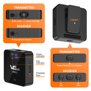 2022 Mobile 2.4G Wireless Mic Lavalier microfono Zero latenza monitoraggio microfono fotocamera con schiuma antivento per Vlog - Product Image 3