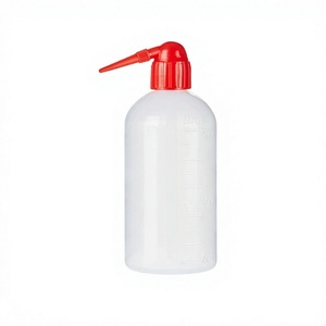 Bouteille de lavage de laboratoire en plastique rouge avec buse courbée, flacon de rinçage compressible, distributeur de solvant à bouche incurvée pour le nettoyage - Product Image 2