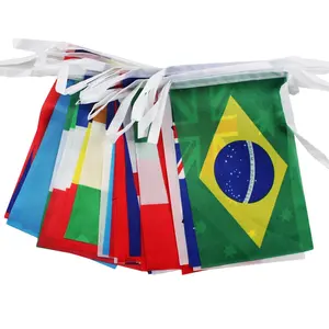 Nuoxin 32 Países Bandeiras Cordas Assorted Latino Bandeira Banners para Eventos Internacionais Conferência Decoração Do Partido Bares Esportivos