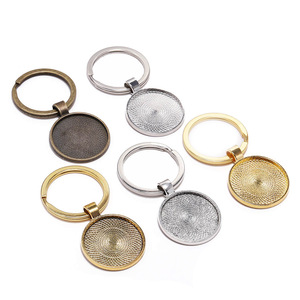 Alloy Keychain Round Nickel Free Metal Pendant Key <b>Ring</b> Vintage Style 5 Sets For Jewelry Making DIY Accessories - Product Image 5