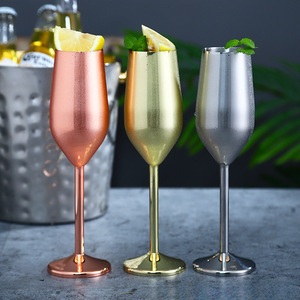 220/250/280ml Stainless Steel <strong>Champagne</strong> <strong>Flutes</strong> Silver Gold Metal <strong>Champagne</strong> Glasses Unbreakable Goblet For Wedding Party - Product Image 1