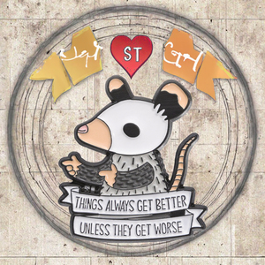 Badge en alliage de zinc émaillé souple « Rat Optimiste » avec impression sérigraphiée sur le thème de <span class=keywords><strong>l</strong></span>'<span class=keywords><strong>amour</strong></span>, motif animal mignon et phrase amusante, bijou - Product Image 3