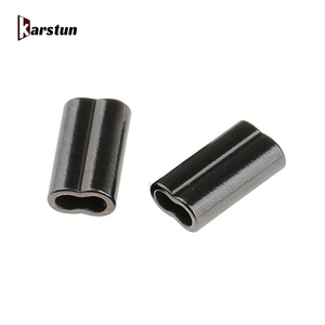 Fundas de crimpado de doble barril de cobre para la construcción de cañas de pescar, níquel brillante negro, accesorios de crimpado para trucha, lubina, marlín, carpa, lago - Product Image 1