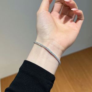 Dylam Classic Design 925 Sterling <b>Silver</b> Rhodium 18K Gold Plated 2.5mm 5A Cubic Zirconia Women Tennis <b>Bracelets</b> Jewelry <b>Bangle</b> - Product Image 4