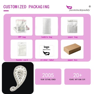 Patch en strass motif cachemire blanc nacré pour vêtements et vestes de style rétro, <span class=keywords><strong>applique</strong></span> en strass vintage faite à la main pour le bricolage - Product Image 3