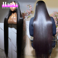 Wig Rambut Asli Brasil 100% Virgin Full Lace Tanpa Lem, Wig Depan Lace Swiss 13x4 Transparan HD, Wig Lurus Alami