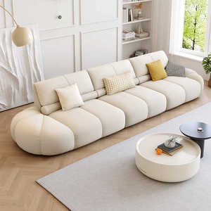 Sofá de Tela Pumpkin Puff, Estilo Retro Francés, Color Crema, para Apartamentos Pequeños, Nuevo Sofá Recto <span class=keywords><strong>Verde</strong></span> para Sala de Estar - Product Image 2